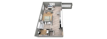 Dudley - 3D Floor Plan - The Flats