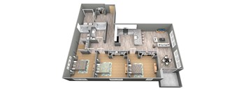 Fremont - 3D Floor Plan - The Flats