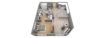 Holdredge III - 3D Floor Plan - The Flats