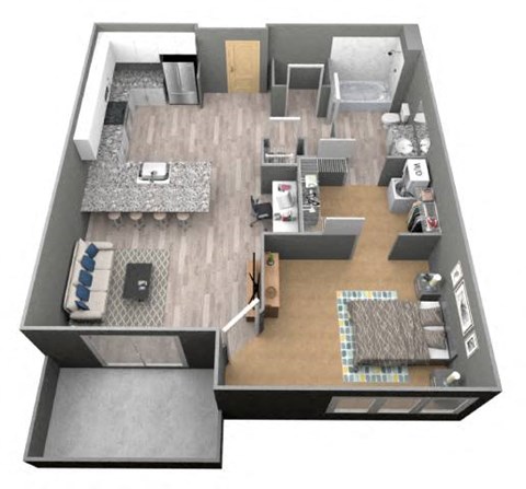 Holdredge I - 2D Floor Plan - The Flats