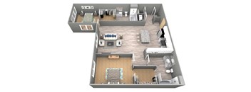 Judson I - 3D Floor Plan - The Flats