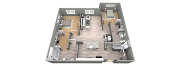 Judson II - 3D Floor Plan - The Flats