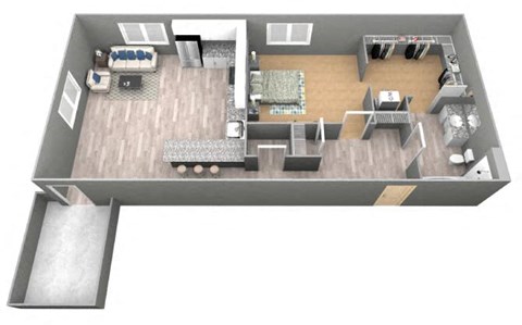 Knox - 3D Floor Plan - The Flats