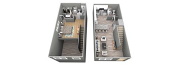 Lexington I - 3D Floor Plan - The Flats