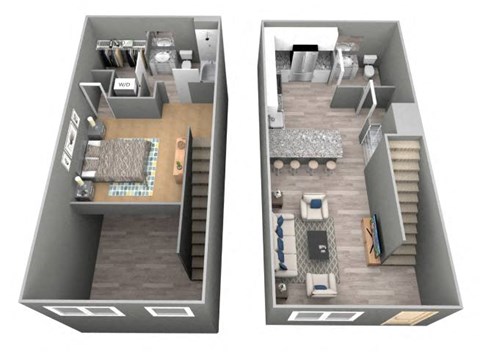 Lexington I - 3D Floor Plan - The Flats