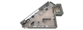 Merrill - 3D Floor Plan - The Flats