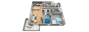 The Brandeis 3D Floor Plan - The Corvina
