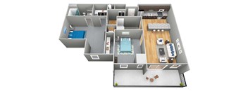 The Flatiron 3D Floor Plan - The Corvina