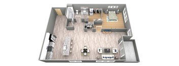 Vine - 3D Floor Plan - The Flats