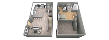 Walker - 3D Floor Plan - The Flats