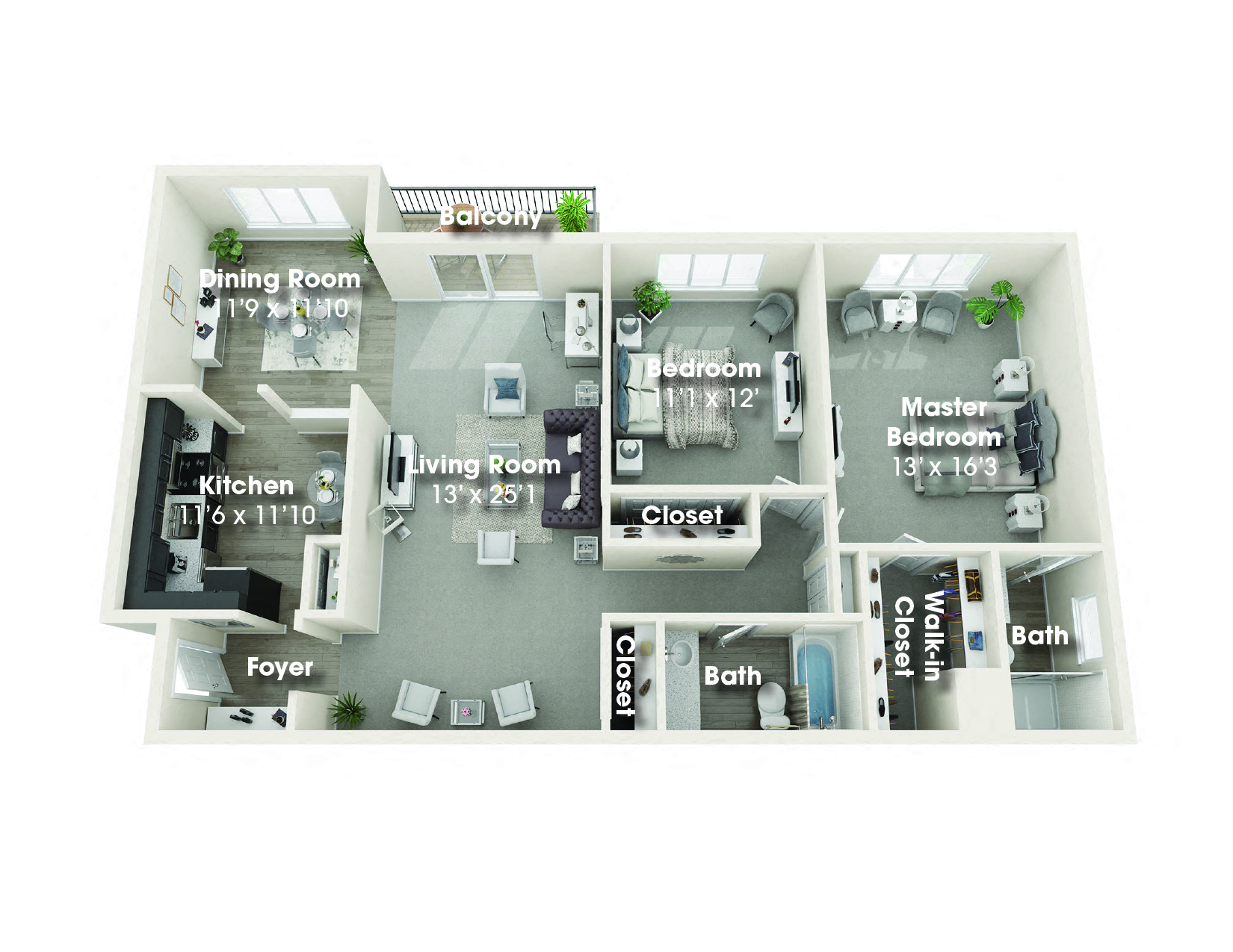 2 Bed 2 Bath Apartment