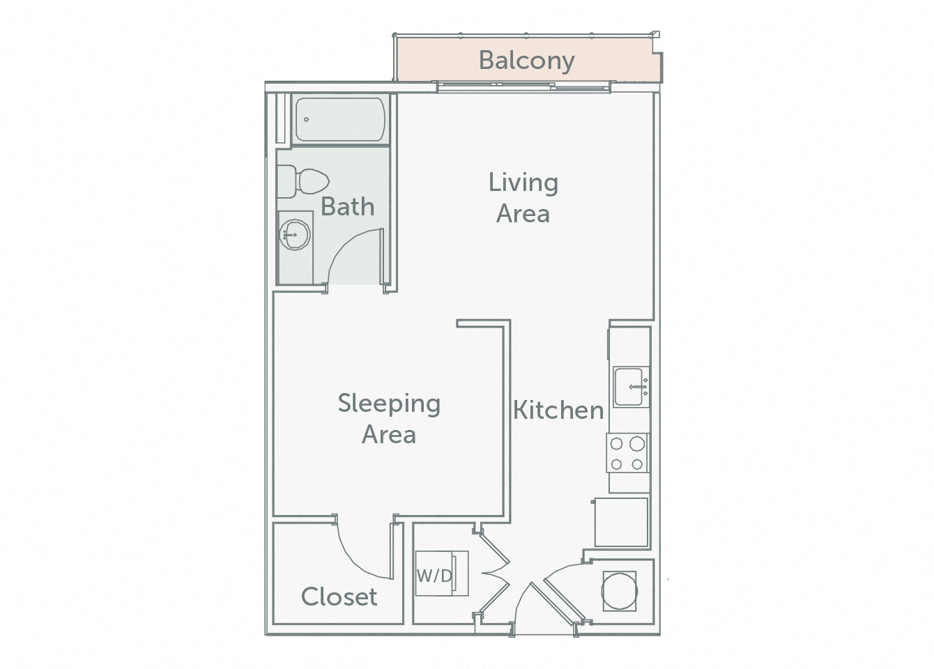 Element 29 - A01 - Studio - 2D floor plan