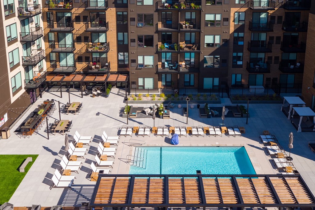 Resort-style pool - aerial photo - Onyx Edina