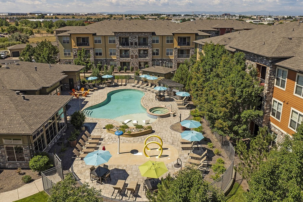 Resort-inspired swimming pool - Acadia at Cornerstar Apartments