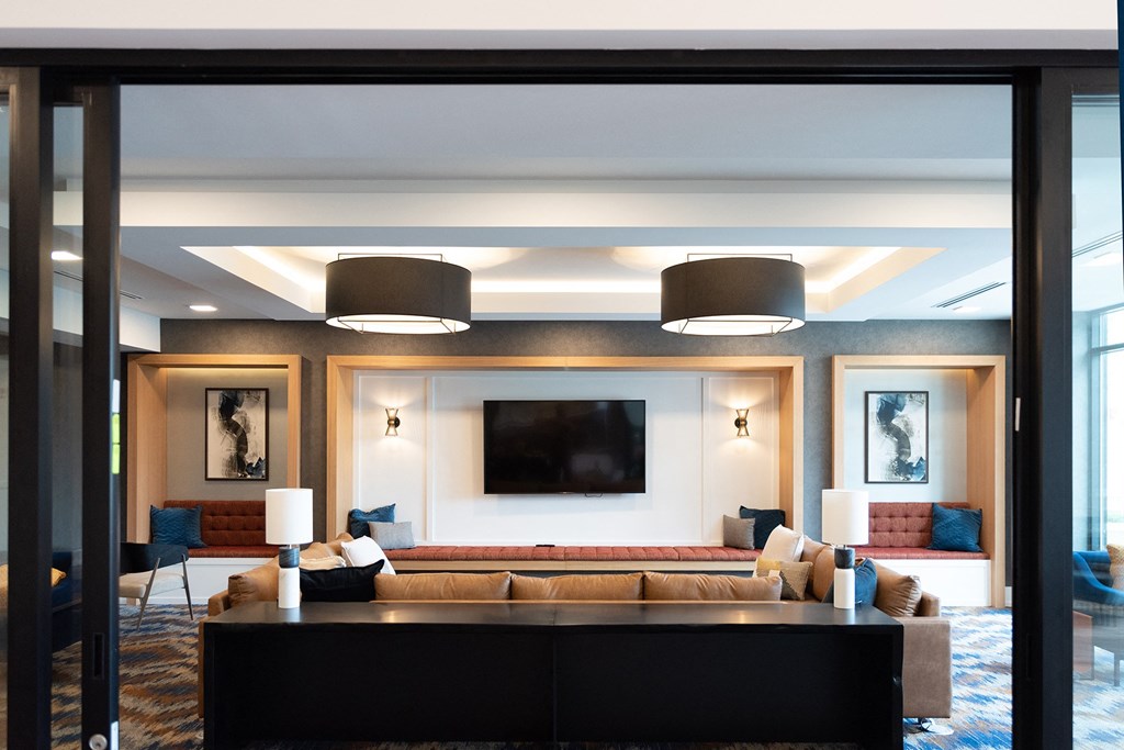 The Airdrie at Paoli Station clubhouse lounge area
