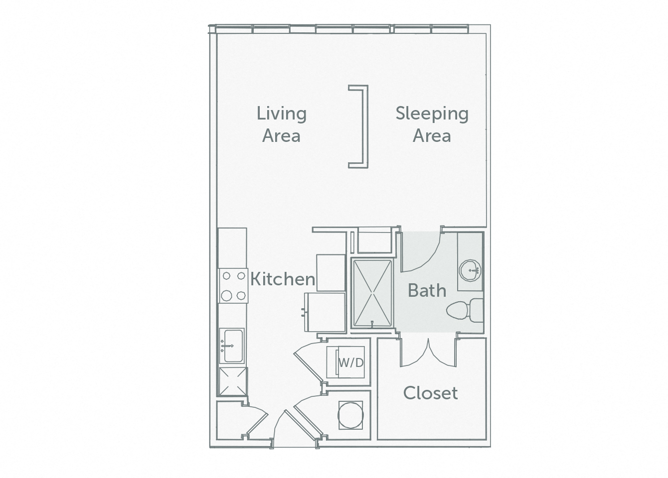 Element 29 - A03 - Studio - 2D floor plan