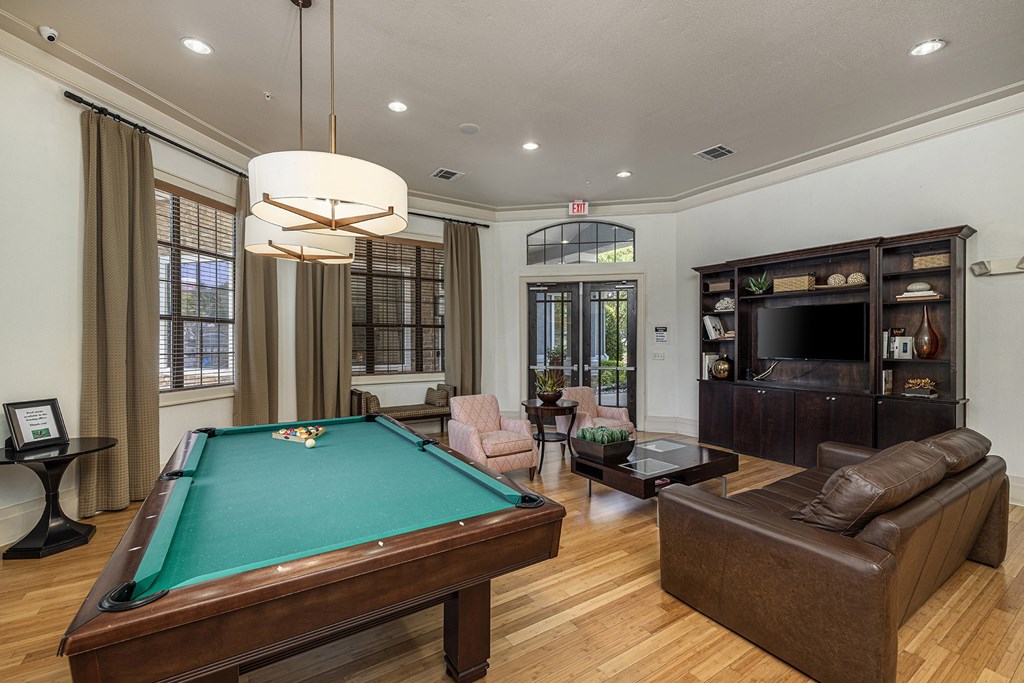 Gaming area in resident clubhouse - DeLayne at Twin Creeks