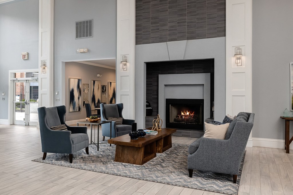 Weston Point Apartments - Clubhouse with fireside lounge