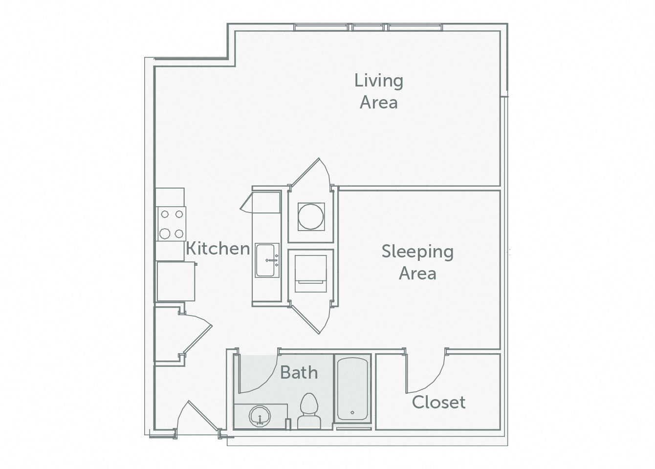 Element 29 - A04 - Studio - 2D floor plan