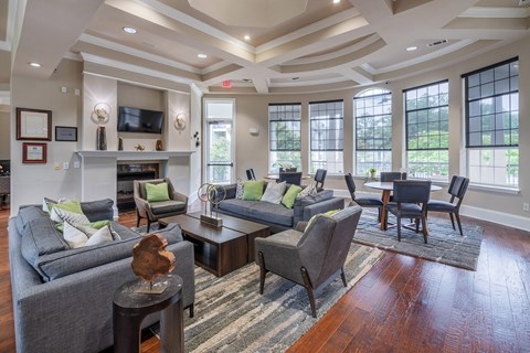 Social area with fireplace - Cheswyck at Ballantyne Apartments