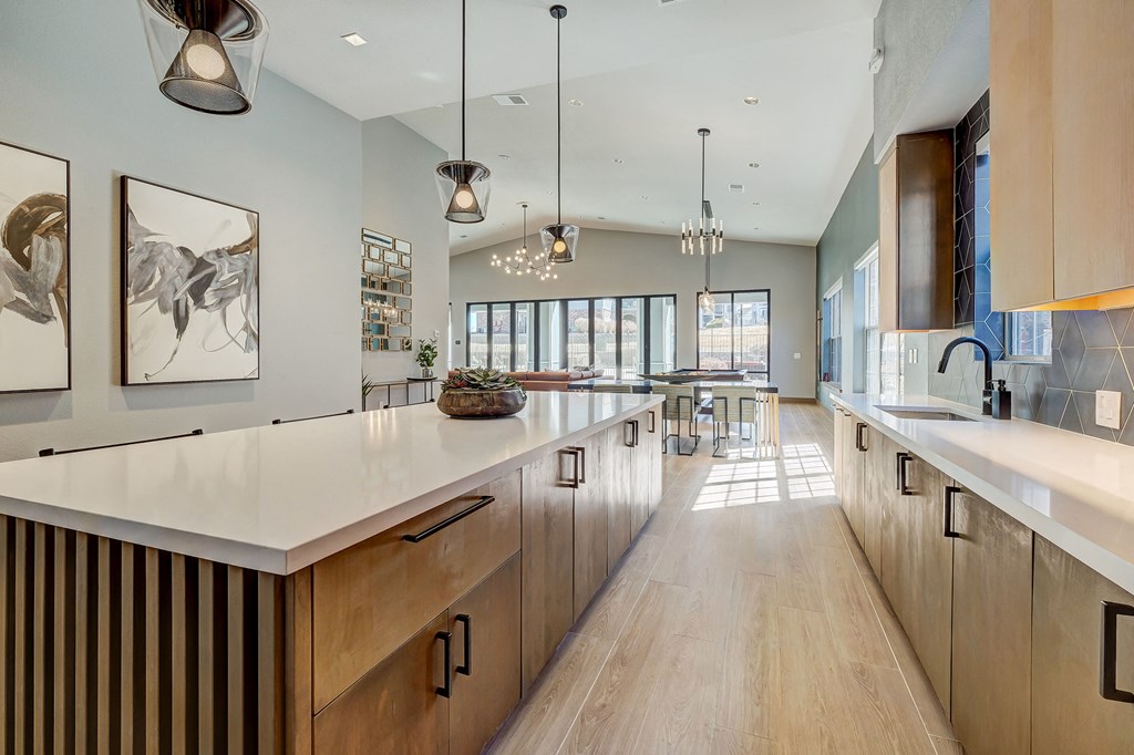 Clubhouse coffee station with nearby billiards table - Emmersyn at Lone Tree