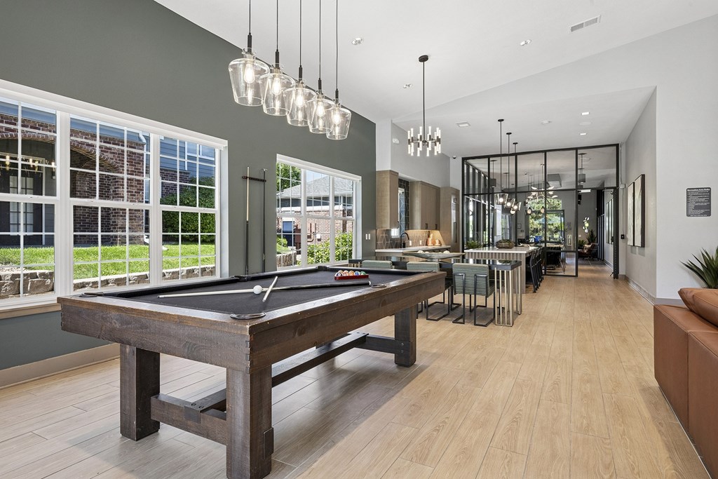 Resident clubhouse with billiards table - Emmersyn at Lone Tree
