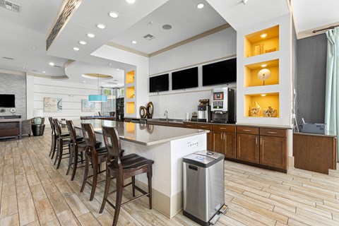 Complimentary coffee bar with bar seating available