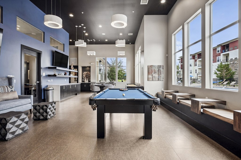 Game room with billiards table and more - Enclave at Cherry Creek
