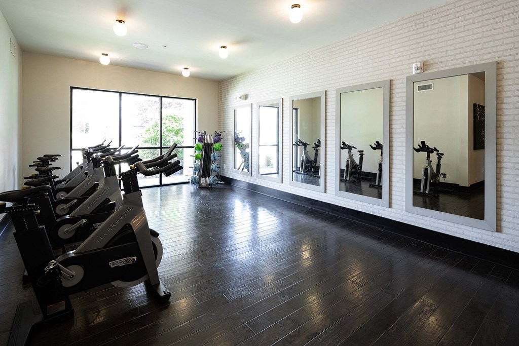 The Juncture Apartments Yoga and spin room