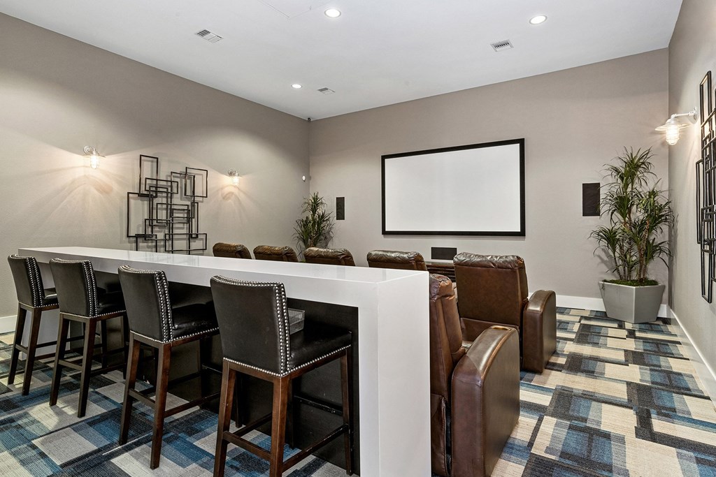 First and Main Apartments theater room