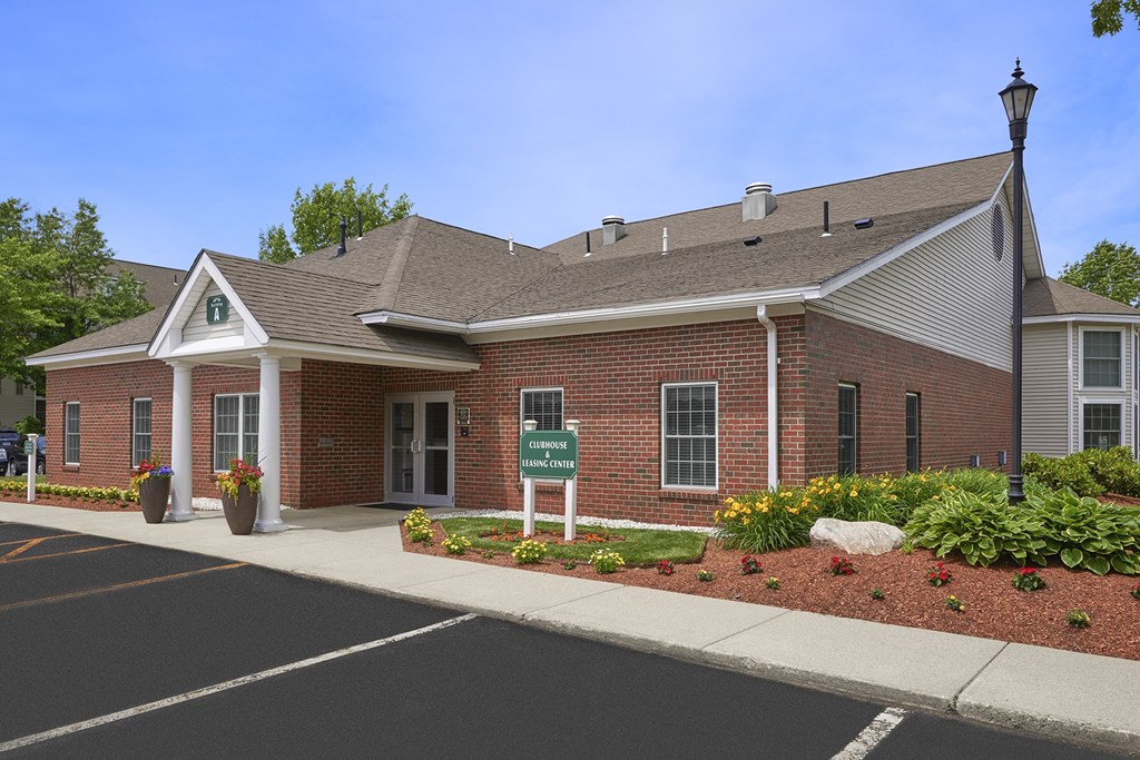Leasing office building exterior - Hampshire Green Apartments