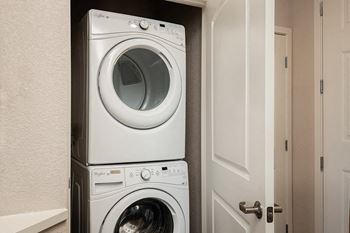 The Haven at Shoal Creek stackable washer/dryers