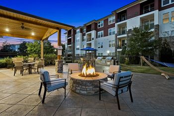 Outdoor lounge with fire pit - Enclave at Cherry Creek