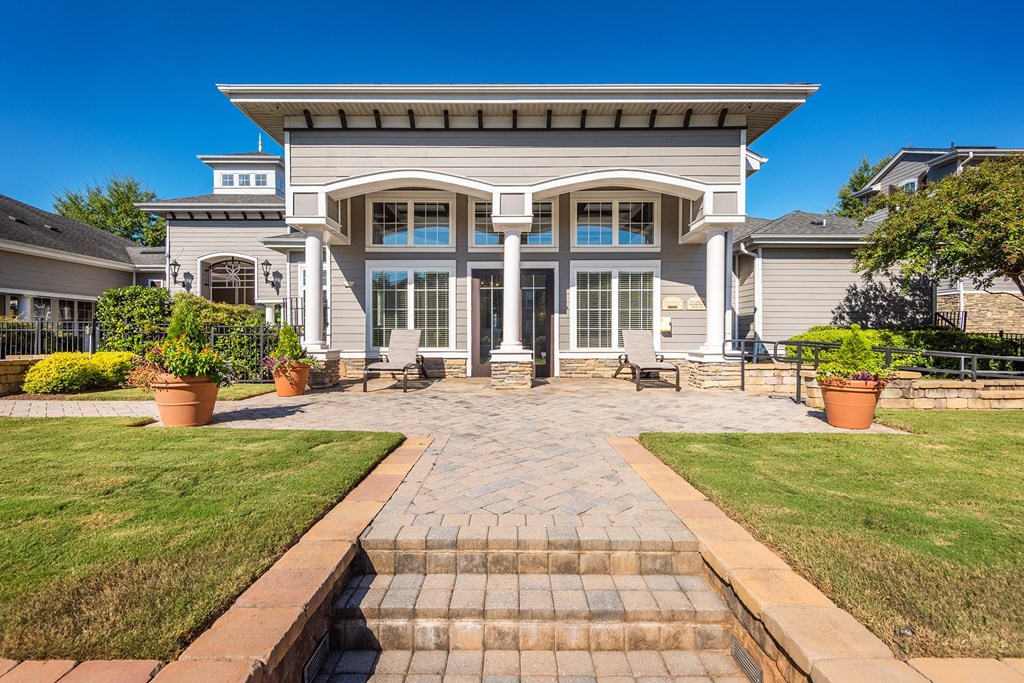 Resident clubhouse walkway - - The Crossings at Alexander Place