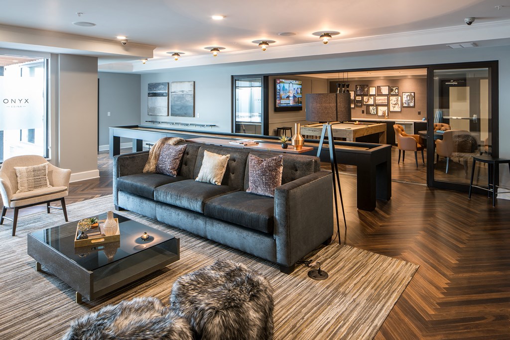 Resident game room with billiards table - Onyx Edina