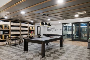 Game room with billiards table - Stonehill at West Orange