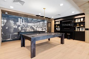 Second game room with billiards table - Stonehill at West Orange