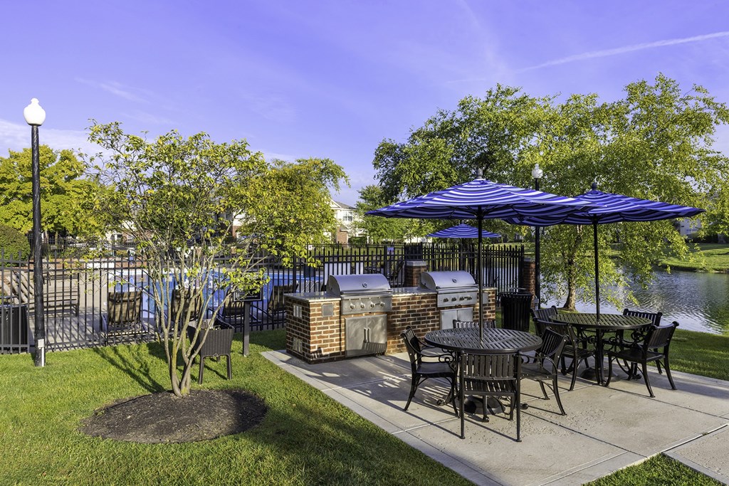 BBQ stations with picnic tables