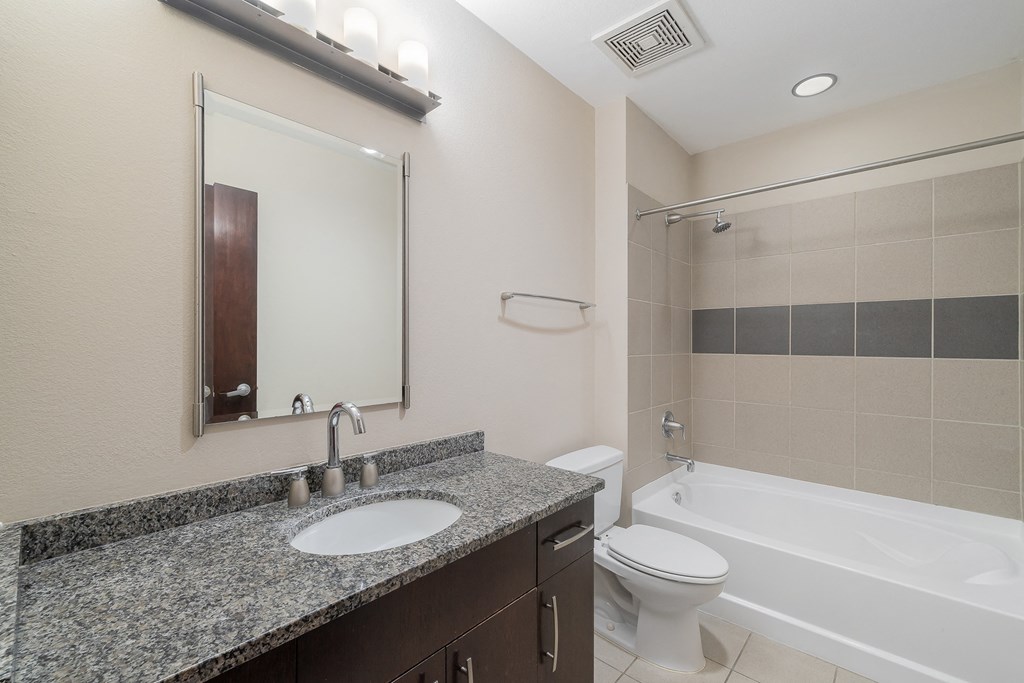 a bathroom with a sink and a toilet and a bath tub