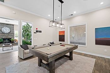 Resident clubhouse with billiards table