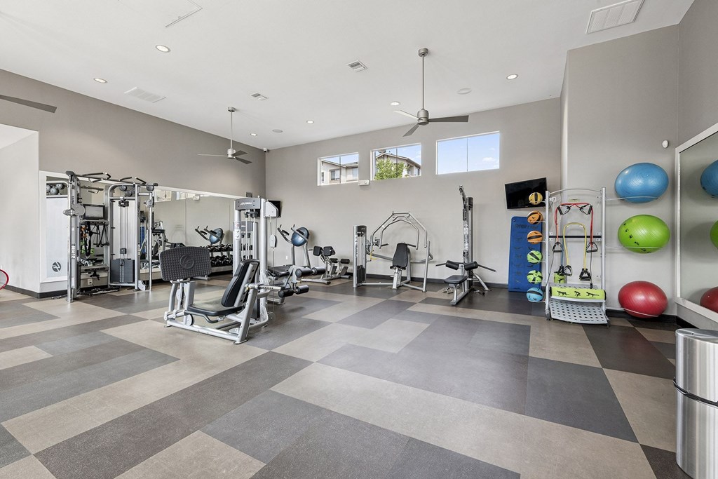State-of-the-art weight equipment - First and Main Apartments