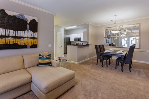 Island Park and Harbor Town Square Apartments - Living room interior