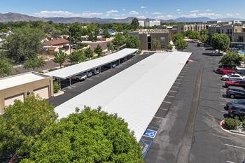 Covered parking and detached garages available -  ABQ Uptown Apartments