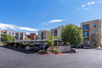 Covered parking and detached garages available -  ABQ Uptown Apartments