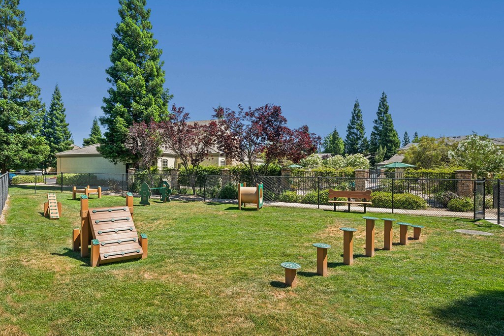 Pet park with exercise stations - Willow Spring Apartments