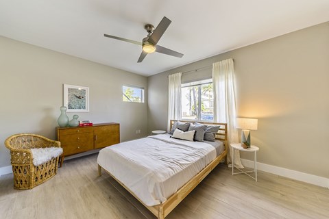 Wood-style flooring in bedrooms in select units - Helios Apartments Miami Beach