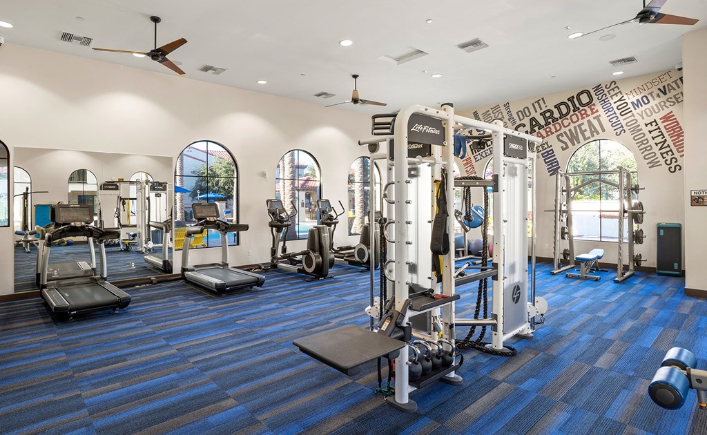 24-hour state-of-the-art fitness center with a Virtual training Fitness on Request system - Almeria at Ocotillo