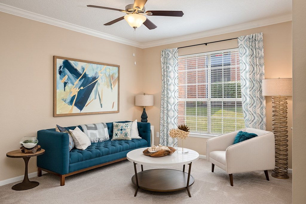 Weston Point Apartments - Ceiling fan in living room