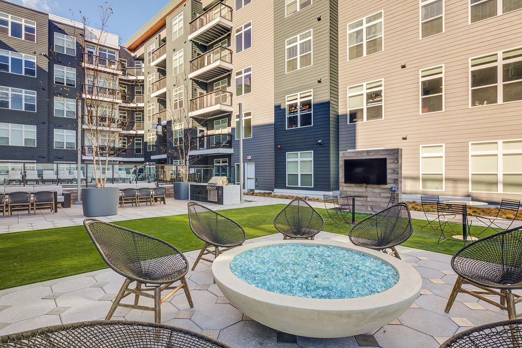 Fire pit with seating - BLVD at Revere Beach