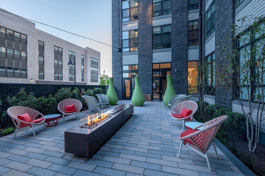 Outdoor fire pit lounge - Rockwell at Crown